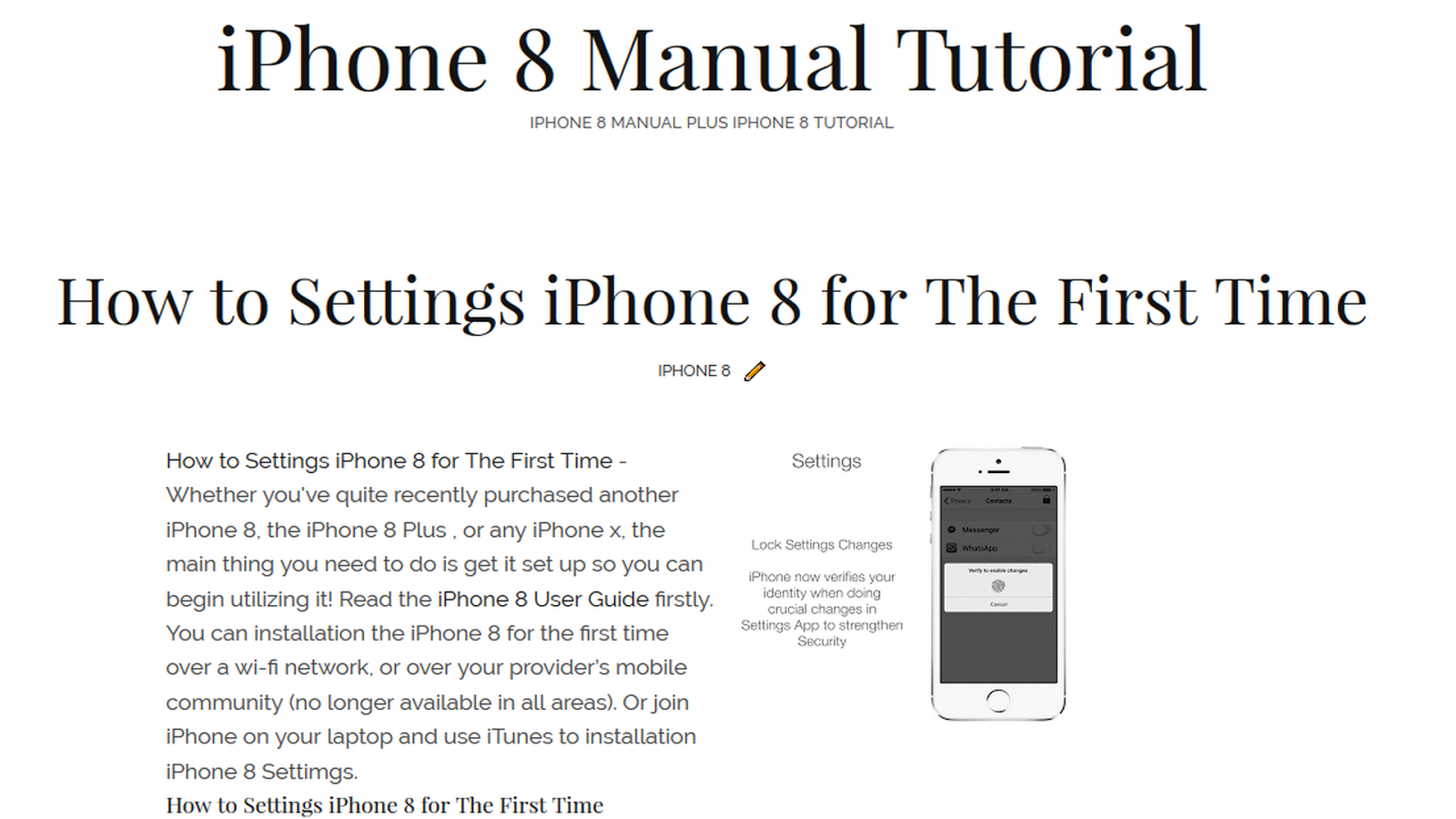 Apple Iphone 8 Plus User Manual